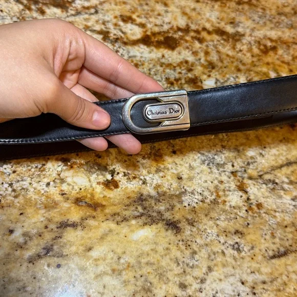 DIOR Vintage Reversible Belt Black Brown Leather - Picture 2 of 5